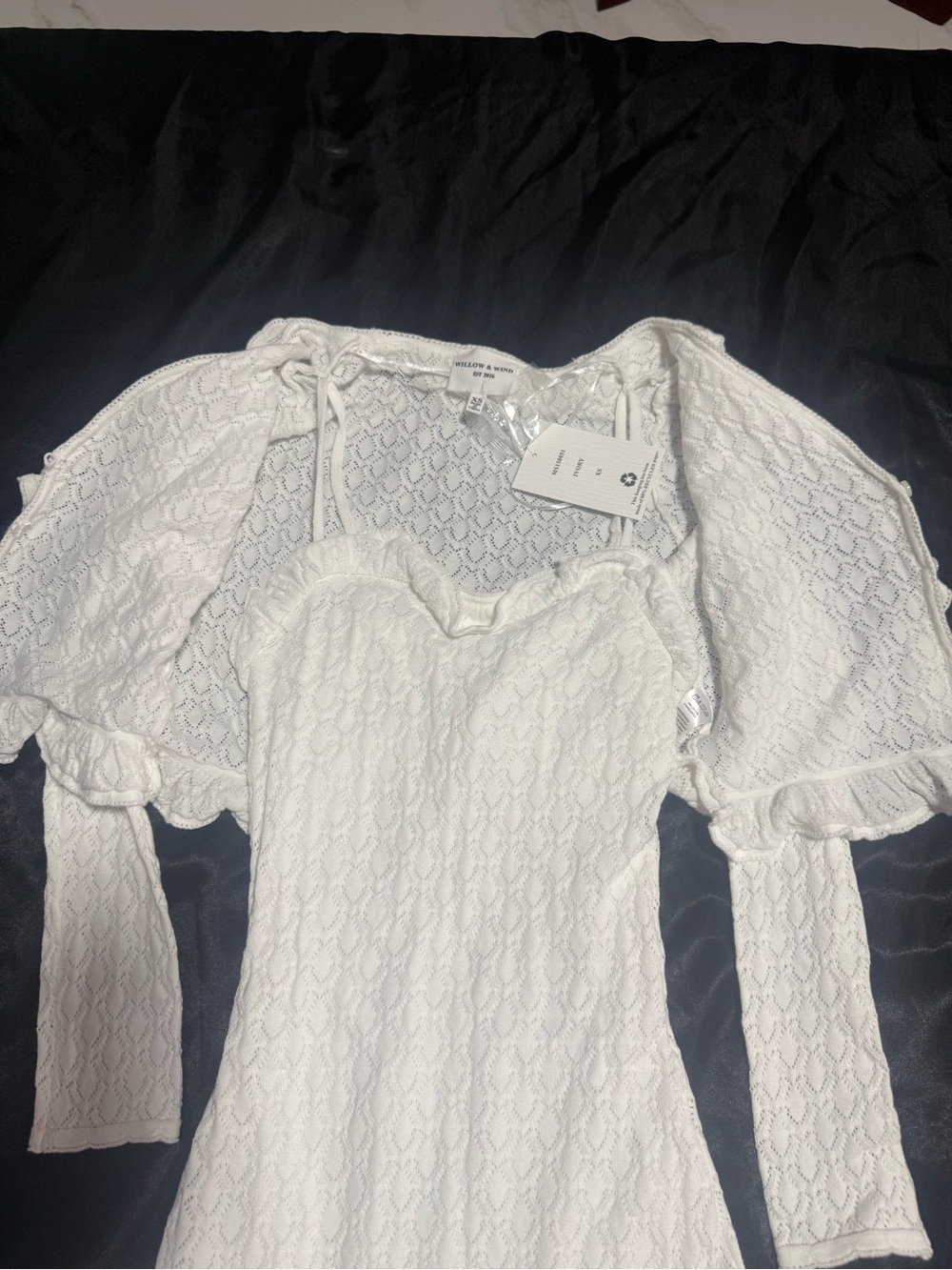 White Lace Midi Dress for Special Occasions Size XS Willow & Wind NWT - Picture 4 of 8